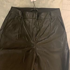 Brand new black leather boyfriend style pants